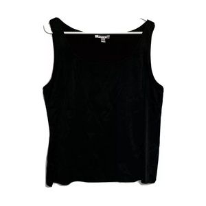 St John Size XL Black Tank Silk Lycra Sleeveless